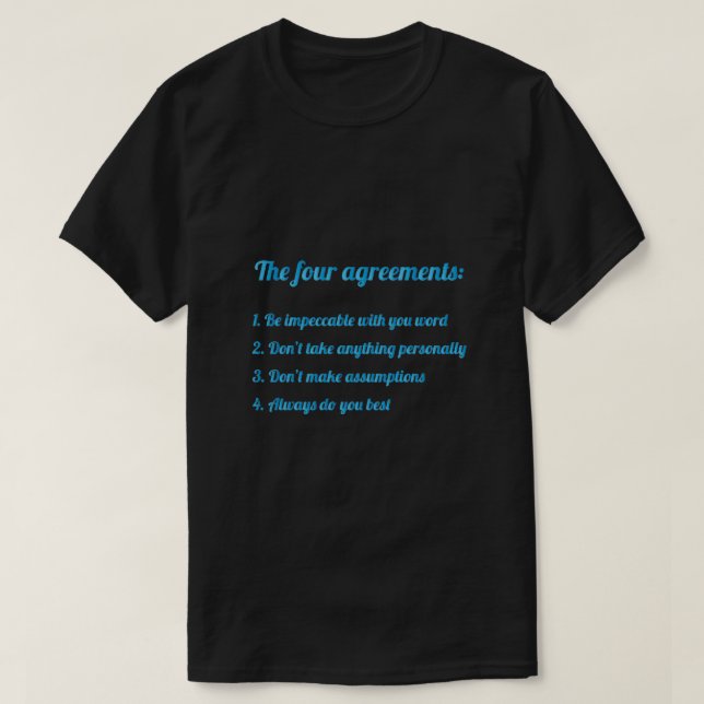 The 4 agreements Toltec Wisdom T-Shirt (Design Front)