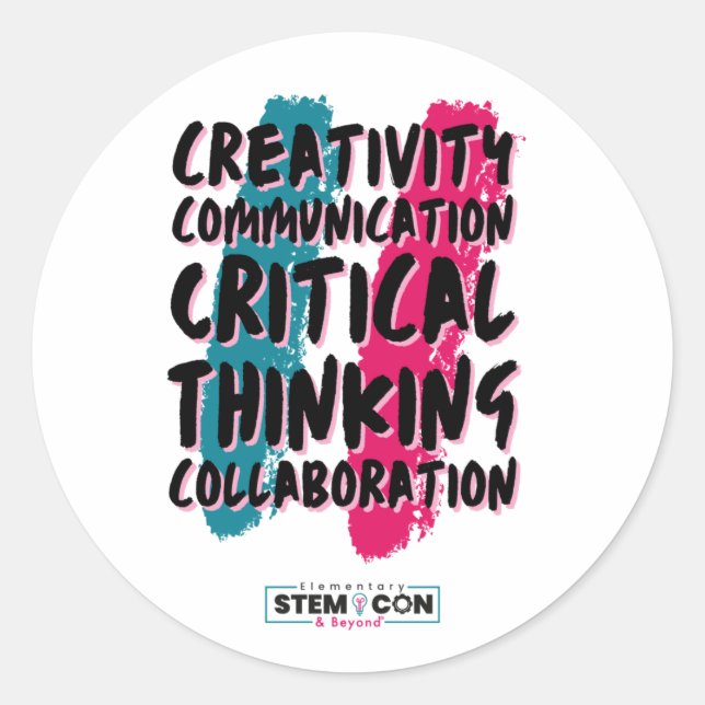 The 4 C's of STEM Round Sticker (Front)