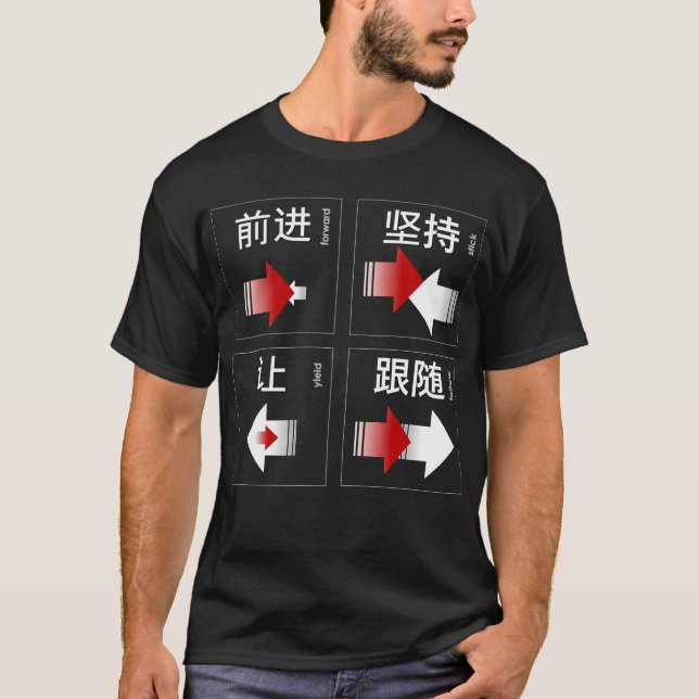 The 4 Fighting Wing Tsun (Wing Chun) principles T-Shirt (Front)