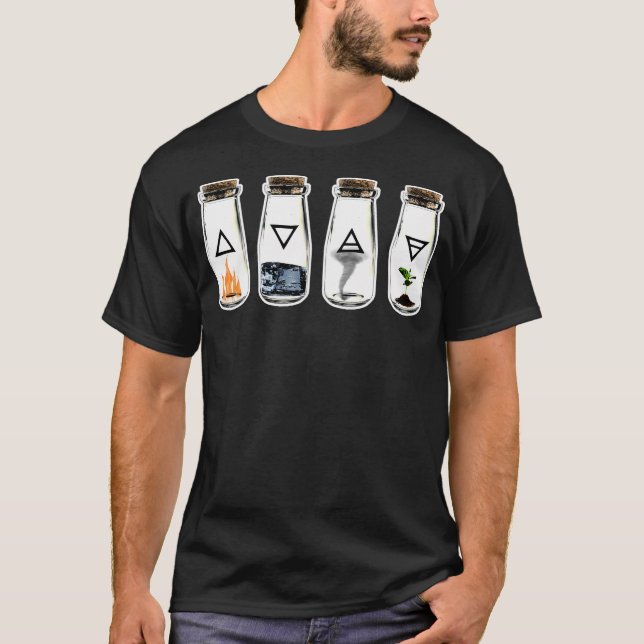 The 4 Symbols Of The Elements Earth Wind Water And T-Shirt (Front)
