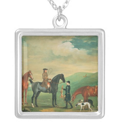 The 4th Lord Craven coursing at Ashdown Park Silver Plated Necklace