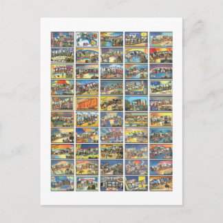The 50 States Of America Postcard