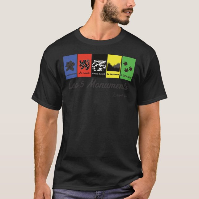 The 5 cycling monuments T-Shirt (Front)