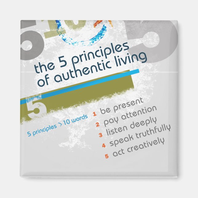 The 5 Principles of Authentic Living - magnet (Front)