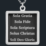 The 5 Solas Silver Plated Necklace<br><div class="desc">Sola Scriptura - Scripture Alone Solus Christus - Christ Alone Sola Gratia - Grace Alone Sola Fide - Faith Alone Soli Deo Gloria - The Glory of God Alone</div>