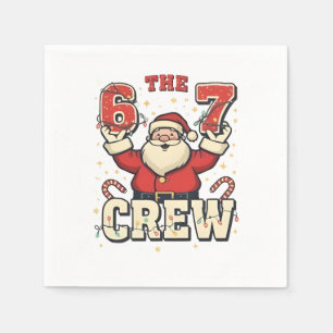 The 6 7 Crew Funny Santa Christmas Meme Napkins