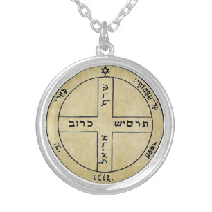 The 6th Pentacle Of Jupiter for Protection Silver Plated Necklace