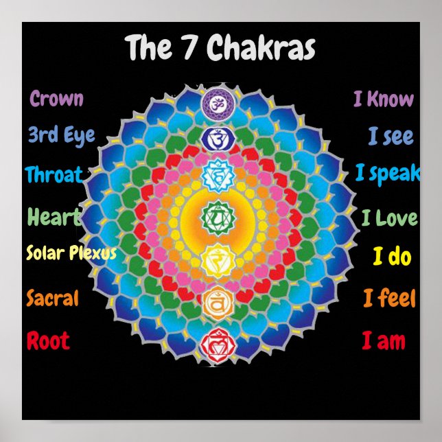 the 7 Chakras 12x12" Poster (Front)