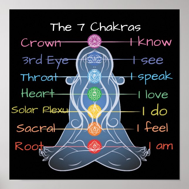 The 7 Chakras  12x12" Poster (Front)