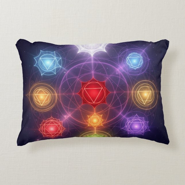The 7 Chakras´3 Accent Pillow (Front)