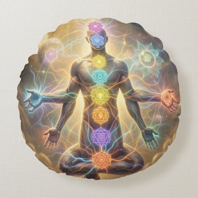 The 7 Chakras´7 Round Pillow (Front)