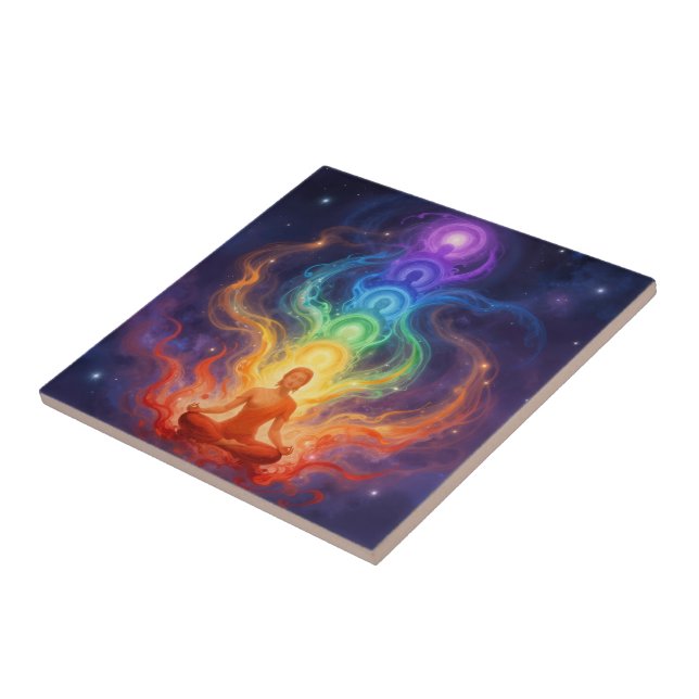 The 7 Chakras Ceramic Tile (Side)