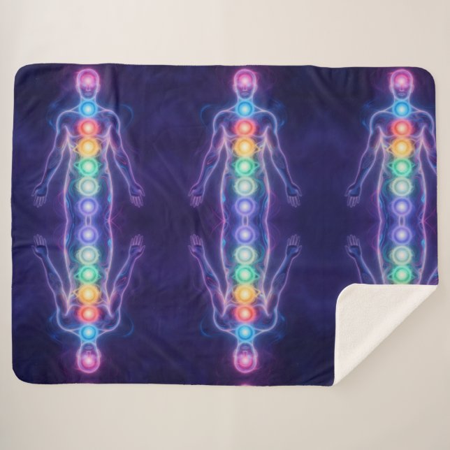  The 7 Chakras Sherpa Blanket (Front (Horizontal))
