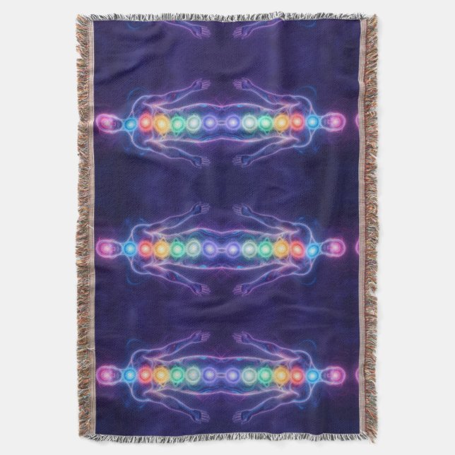  The 7 Chakras Throw Blanket (Front Vertical)