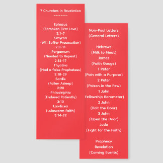 The 7 Churches in Revelatino and Pauls Letters Bookmarks