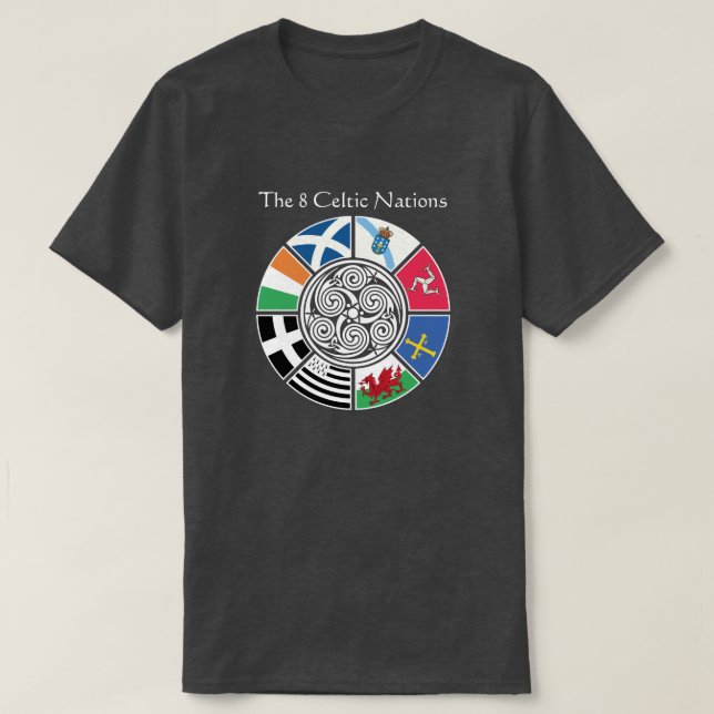 The 8 Ancient Celtic Nations Flag Design T-Shirt (Design Front)