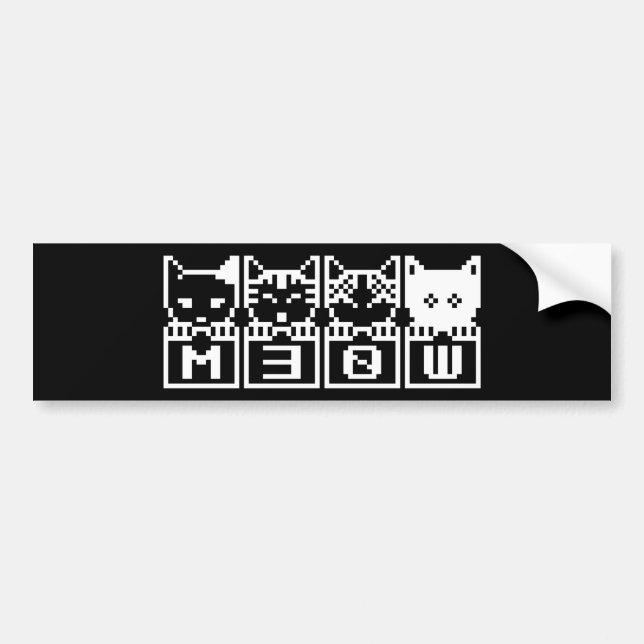 THE 8-BIT CATS M30W BUMPER STICKER (Front)