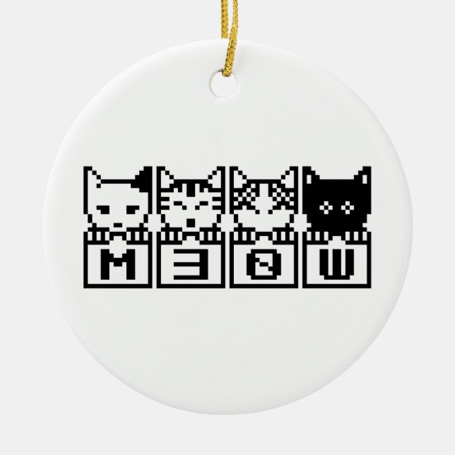 THE 8-BIT CATS M30W CERAMIC ORNAMENT (Front)