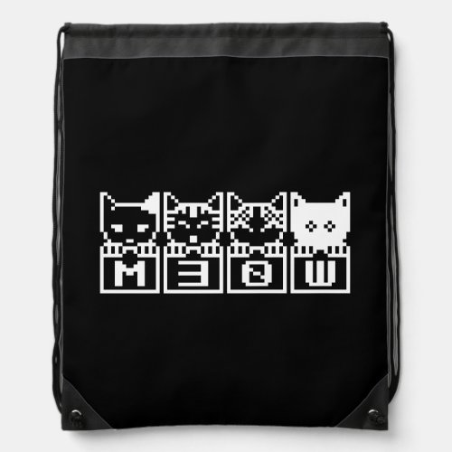 THE 8_BIT CATS M30W DRAWSTRING BAG