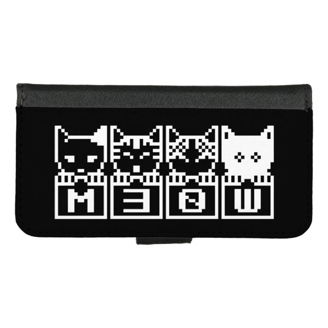 THE 8-BIT CATS M30W iPhone WALLET CASE (Front (Horizontal))