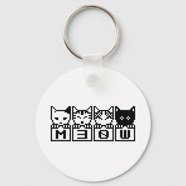THE 8-BIT CATS M30W KEYCHAIN (Front)