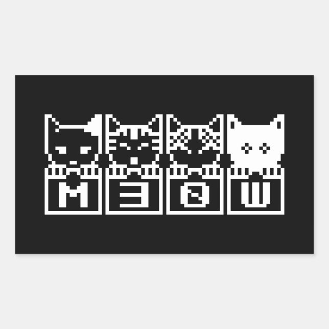 THE 8-BIT CATS M30W RECTANGULAR STICKER (Front)
