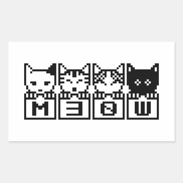 THE 8-BIT CATS M30W RECTANGULAR STICKER (Front)
