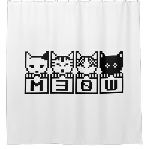 THE 8_BIT CATS M30W SHOWER CURTAIN