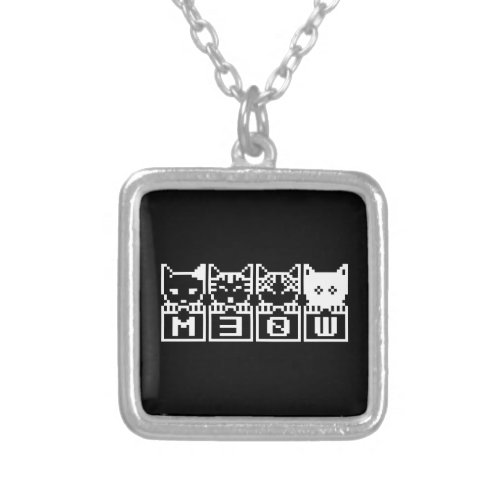 THE 8_BIT CATS M30W SILVER PLATED NECKLACE
