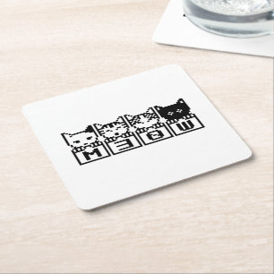 THE 8-BIT CATS M30W SQUARE PAPER COASTER