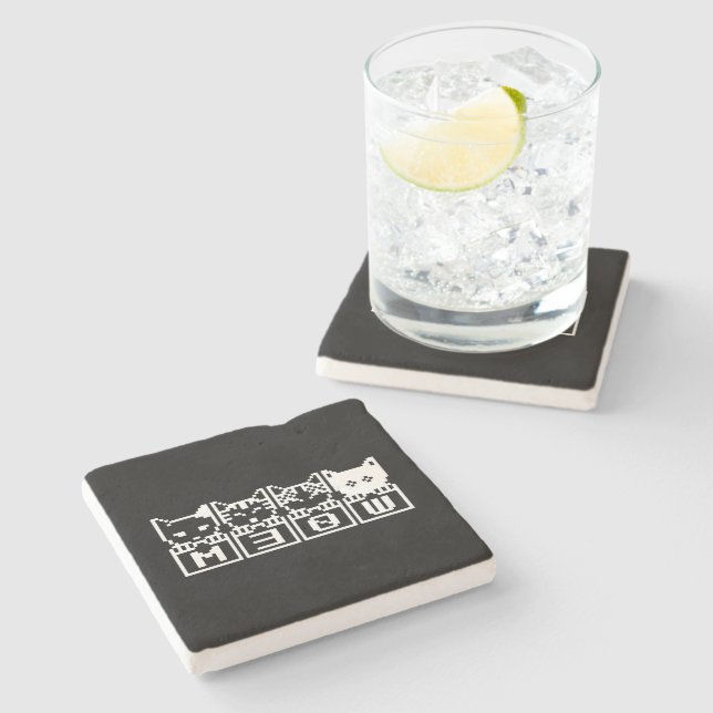 THE 8-BIT CATS M30W STONE COASTER (Side)