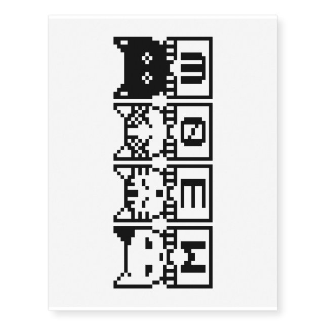 THE 8-BIT CATS M30W TEMPORARY TATTOOS (Front)