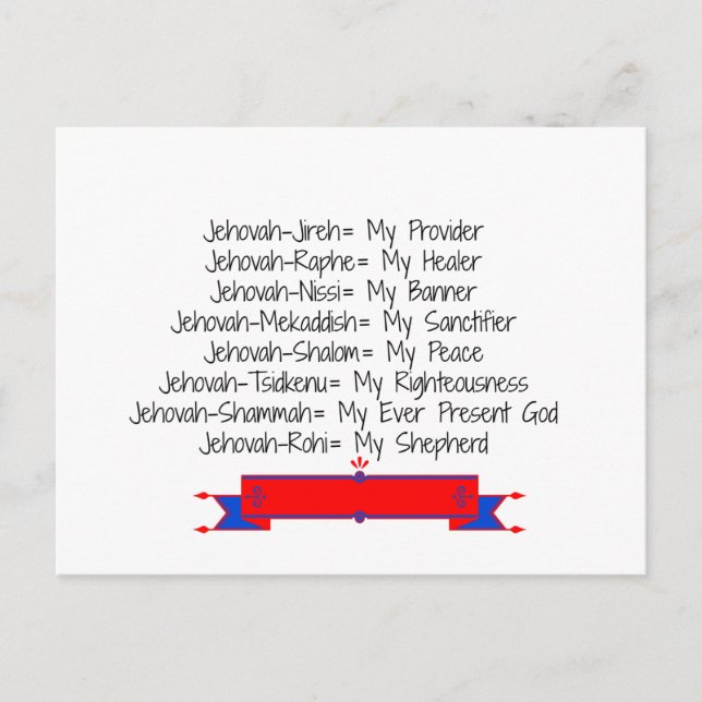 The 8 Names of God Postcard (Front)