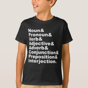 The 8 Parts of Speech in the English Language T-Shirt