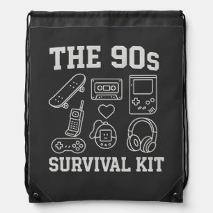 The 90s Survival Kit - Retro 90s Nostalgia Aesthet Drawstring Bag