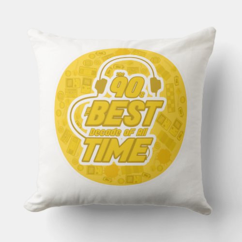 the 90s the best decade of all time throw pillow