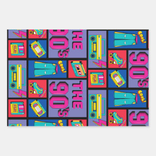 The 90's wrapping paper sheets