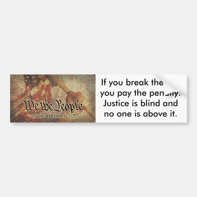 The 9-12 Project Mosaic and the 9 Principles Bumper Sticker (Front)