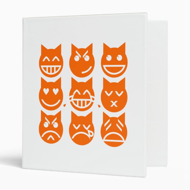 The 9 Lives of the Emoji Cat 3 Ring Binder (Front/Inside)