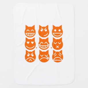 The 9 Lives of the Emoji Cat Baby Blanket