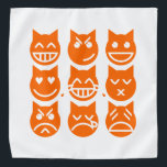 The 9 Lives of the Emoji Cat Bandana<br><div class="desc">The Nine Lives of the Emoji Cats ~ Grinning,  Smirking,  Smiling,  Love,  Tears of Joy,  Kissing,  Pouting,  Crying and Weary. 

Globe Trotters specialises in idiosyncratic imagery from around the globe. Here you will find unique Greeting Cards,  Postcards,  Posters,  Mousepads and more.</div>