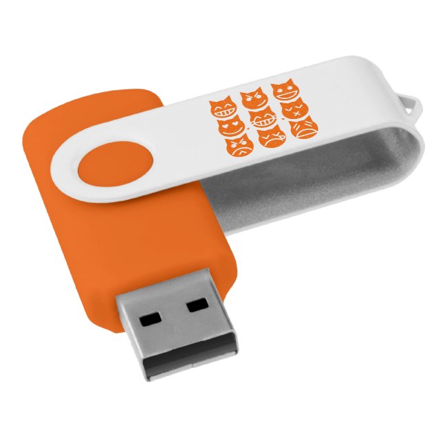 The 9 Lives of the Emoji Cat Flash Drive (Angled)