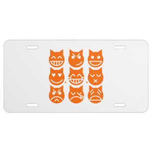 The 9 Lives of the Emoji Cat License Plate
