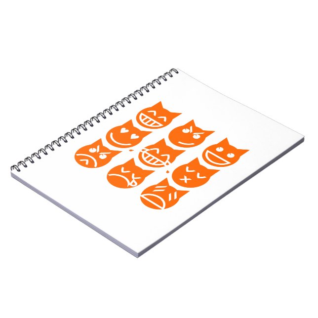 The 9 Lives of the Emoji Cat Notebook (Left Side)