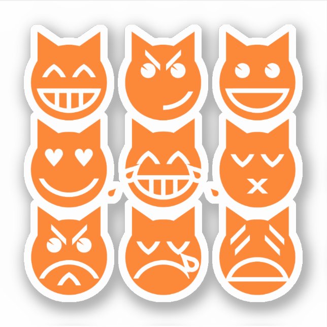 The 9 Lives of the Emoji Cat Sticker (Front)