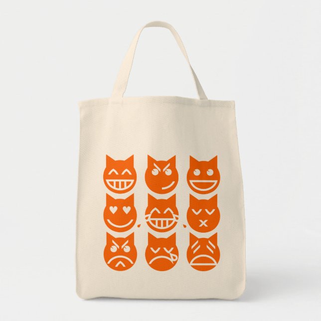The 9 Lives of the Emoji Cat Tote Bag (Front)