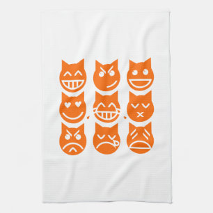 The 9 Lives of the Emoji Cat Towel