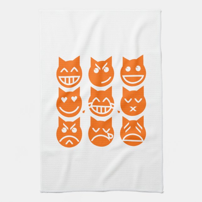 The 9 Lives of the Emoji Cat Towel (Vertical)