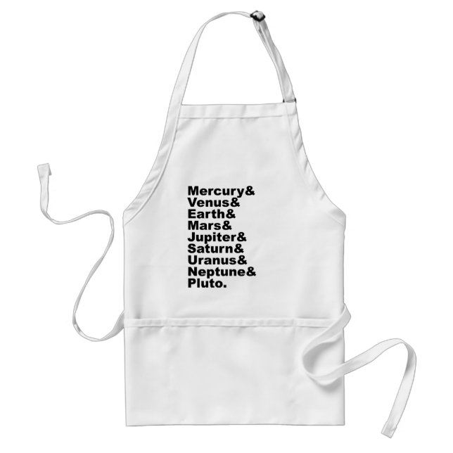 The 9 Planets of The Solar System (Pre 2006) Adult Apron (Front)
