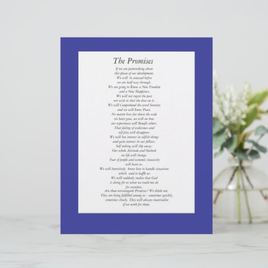 The  AA Promises (paper sheet.) (Standing Front)